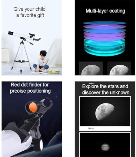 Kids Refractor Telescope 600mm x 50mm with 20mm 125mm Eyepieces