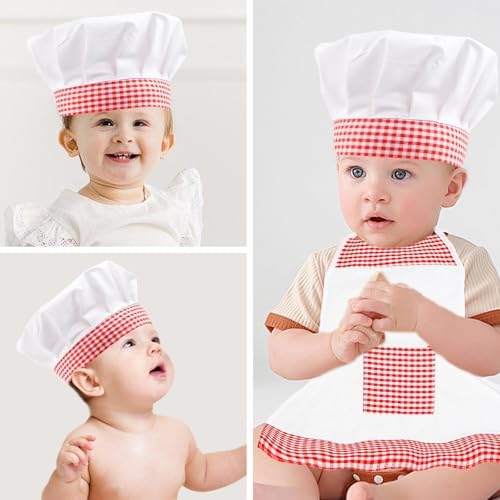 2PCS Baby Chef Costume with Apron and Hat for 6-24 Months