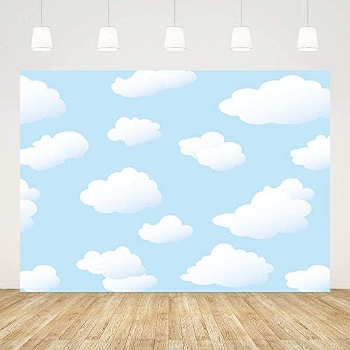 MEHOFOND Blue Sky Cloud Birthday Party Backdrop