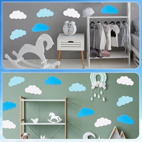 MixTeach 120 Piece Cloud Cutouts for Classroom Decorations