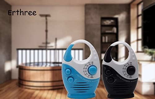 Shower Radio Waterproof Hanging AM FM Radio with Adjustable Volume Blue