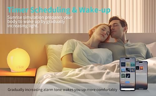 MOMILLA Smart Sunrise Alarm Clock with FM Radio and Sunset Light