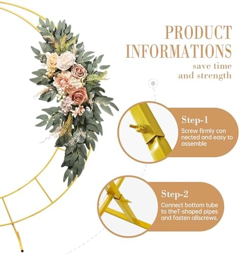 72 Feet Moon Shaped Wedding Arch Backdrop Gold Frame