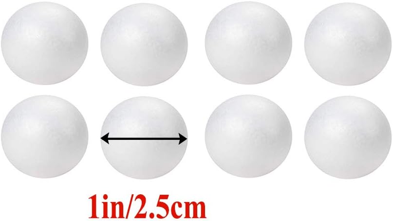 50 Pack 1 Inch White Craft Foam Balls for DIY Crafts