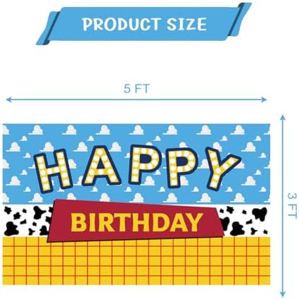 Cartoon Story Birthday Backdrop 5X3FT