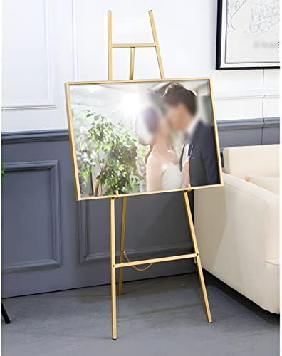 Adjustable Gold Folding Easel Stand 148cm Tall