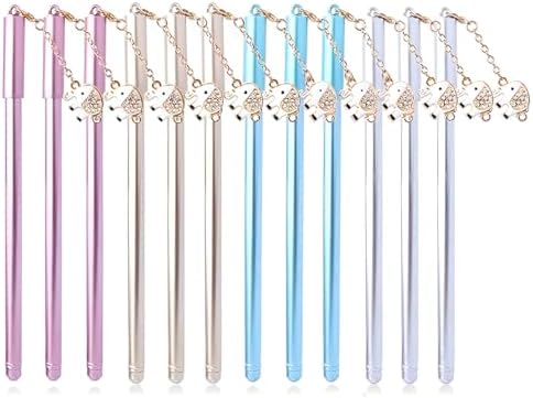 12Pcs Cute Gel Ink Pens with Elephant Pendant