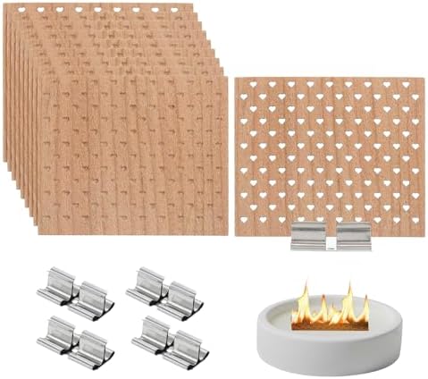 PATIKIL 10 Set Wood Wicks for Candle Making with Metal Clamps