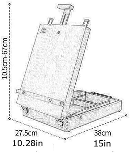 Artist Easel Stand with Portable Drawer Storage Red