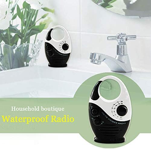 Shower Radio with AM FM Waterproof Portable Black
