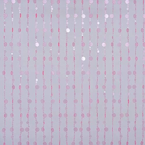 FlavorThings 3FTx6FT Pink Iridescent Beaded Curtain