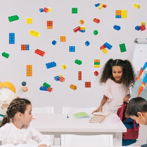 Seajan 72 Pcs Building Blocks Wall Cutouts Decorations