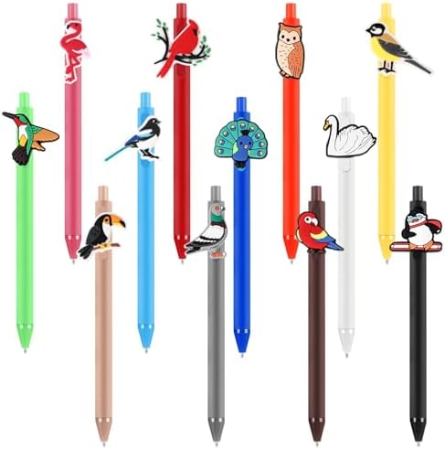 12 Pcs Bird Themed Ballpoint Pens for Bird Lovers