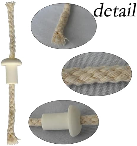 Round Cotton Kerosene Lamp Wicks with Ceramic Holder - 10Pcs