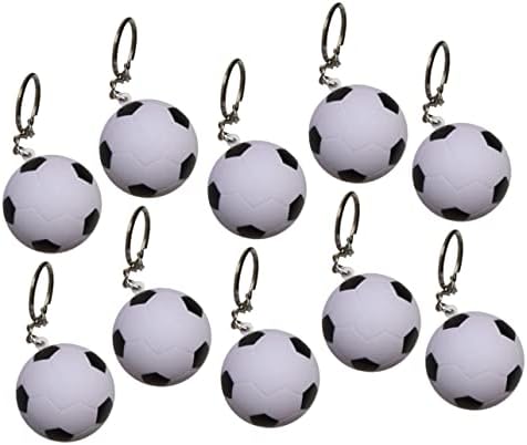 20pcs Soccer Design Retractable Pens Keychain Set