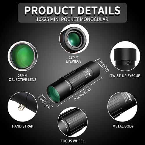 10x25 Waterproof Fogproof Monocular Telescope