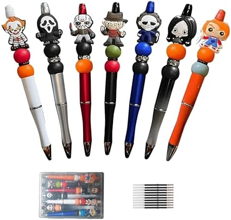 7PCS Horror Movie Pens with Clear Storage Box