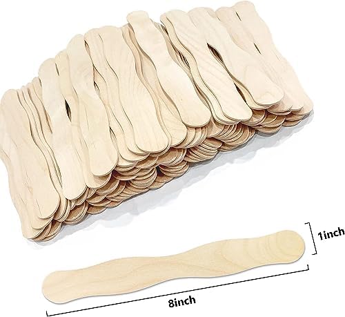 100 Pcs Jumbo Wooden Fan Handles 8 Inch Craft Sticks