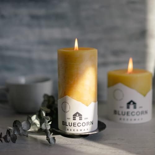 Bluecorn Beeswax 100 Pure Pillar Candles