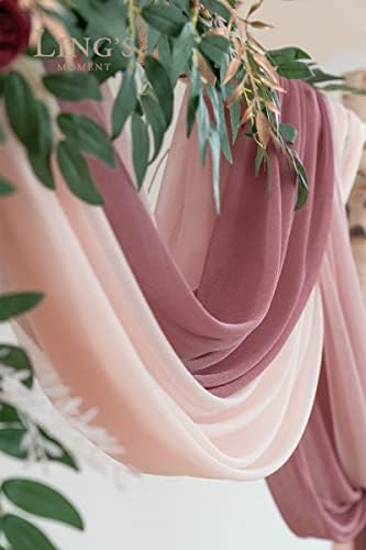 Lings Moment Wedding Arch Draping Fabric 3 Panels Dusty Rose Mauve Blush