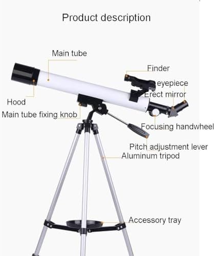 Kids Refractor Telescope 600mm x 50mm with 20mm 125mm Eyepieces