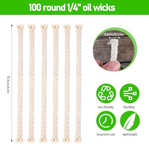 100PCS Round Cotton Oil Lamp Wicks 14 Inch