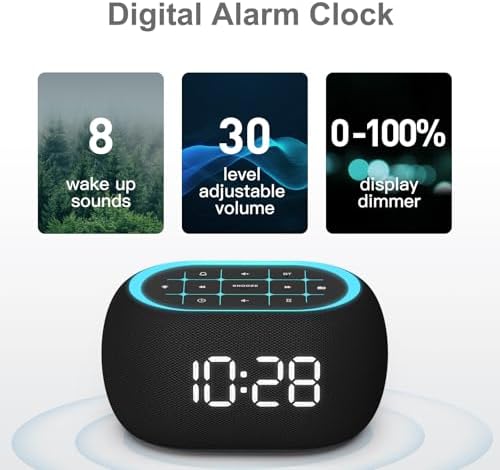 ANJANK Alarm Clock with FM Radio and Bluetooth Speaker