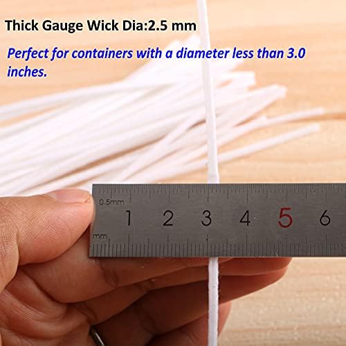 MILIVIXAY 300pcs Cotton Candle Wicks Kit with Stickers and Holders