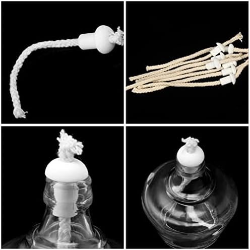 20 Pcs Ceramic Oil Lamp Holders with 50 Feet Cotton Wicks