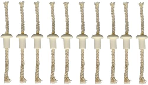 Round Cotton Kerosene Lamp Wicks with Ceramic Holder - 10Pcs