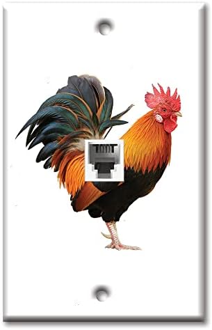 Art Plates Rooster One Port RJ11 Telephone Wall Plate