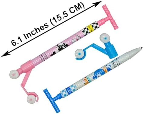 Maydahui 12 PCS Scooter Shape Ballpoint Pens with Animal Print
