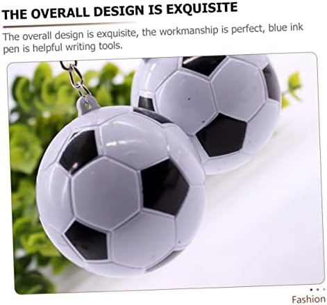 20pcs Soccer Design Retractable Pens Keychain Set
