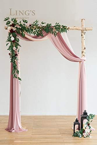 Lings Moment Wedding Arch Draping Fabric 3 Panels Dusty Rose Mauve Blush