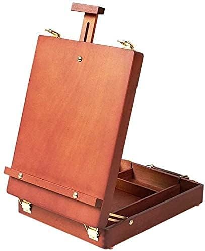 Artist Easel Stand with Portable Drawer Storage Red