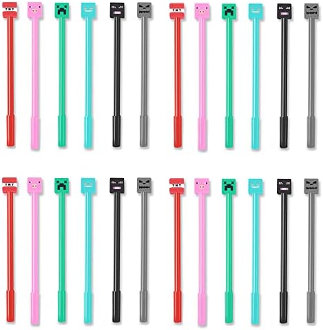 24 Pcs Pixel Miner Themed Gel Pens Party Favors