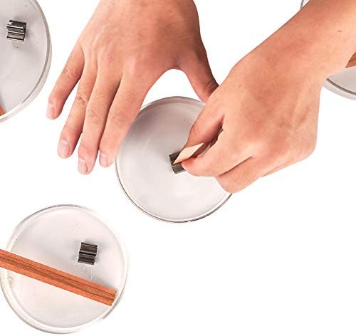 NOOR 50 Smokeless Wooden Wicks with Trimmer and Clips for Candle Making