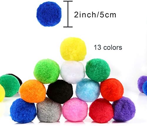 Pllieay 120Pcs 2 Inch Assorted Pom Poms for Crafts