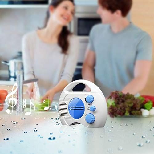 Portable AMFM Shower Radio with Waterproof Design and Built-in Speaker