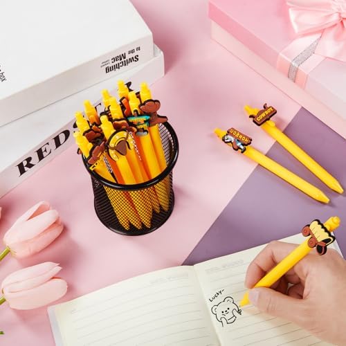 12 Pcs Western Cowboy Theme Ballpoint Pens with Funny Retractable Design