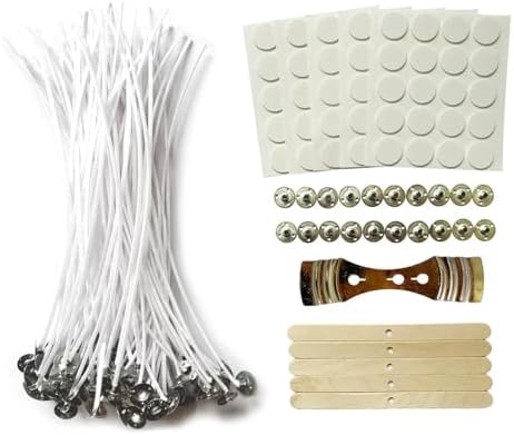 100Pcs Candle Wicks 8 Inch Set with Accessories