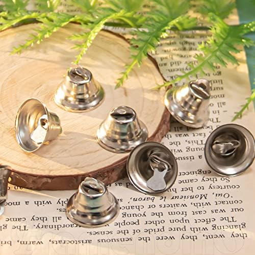 Framendino 20 Pack Mini Jingle Bells with Hooks Silver