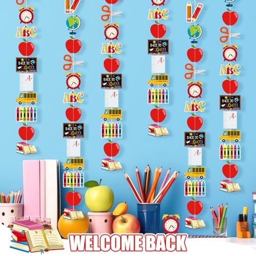 6 Pcs Back to School Garland Decorations