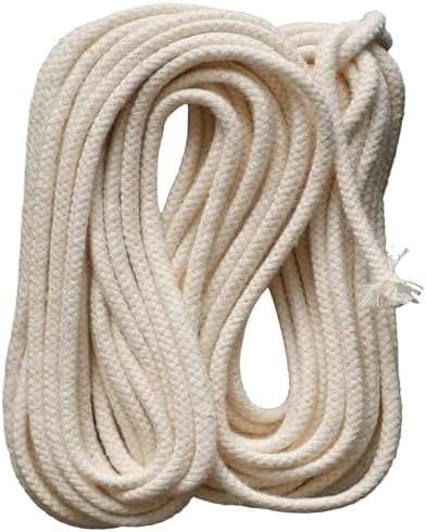 10ft Cotton Oil Lamp Wicks 14 Inch Round 6mm 250 Ply Solid Braided