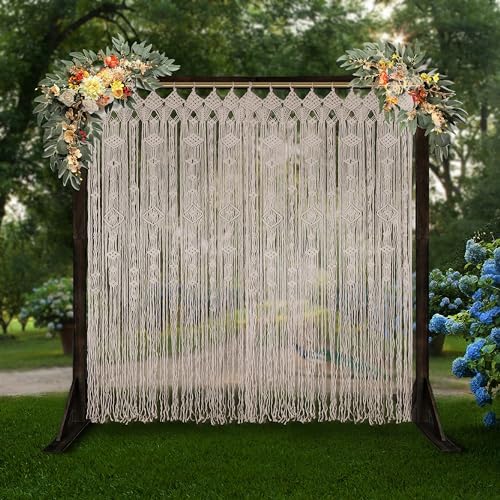 Macrame Curtain Boho Doorway Decor With Wooden Rings