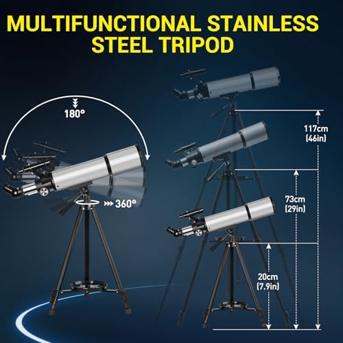 90mm Aperture Refractor Telescope with 2 Eyepieces Carry Bag Phone Adapter