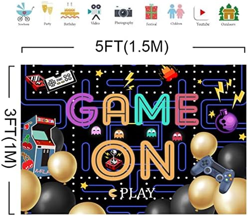 Lofaris 5x3ft Colorful Lights Game On Backdrop
