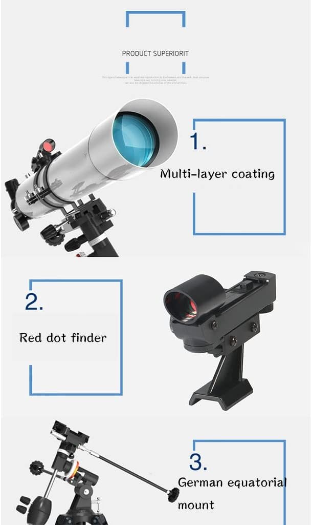 Refractor Telescope with 90 Degree Erect Prism and Tripod