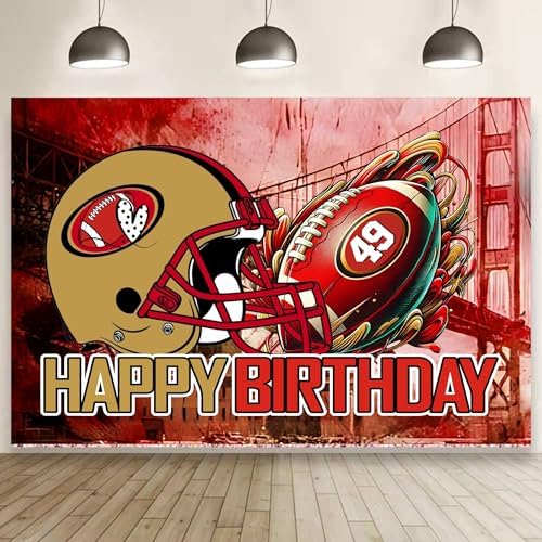 49 Football Themed Birthday Backdrop 5x3ft