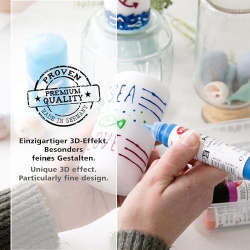 LM-Kreativ Rainbow Candle Painting Kit - 6 Pens for DIY Candle Art